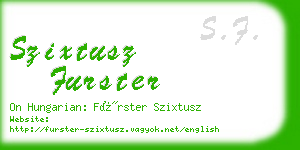 szixtusz furster business card